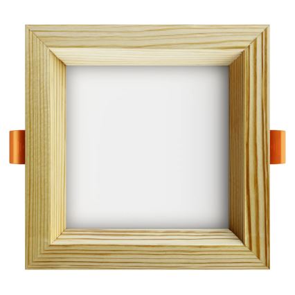 APLED - LED upotettava valo SQUARE WOODLINE LED/6W/230V 4000K 12x12 cm mänty massiivipuu