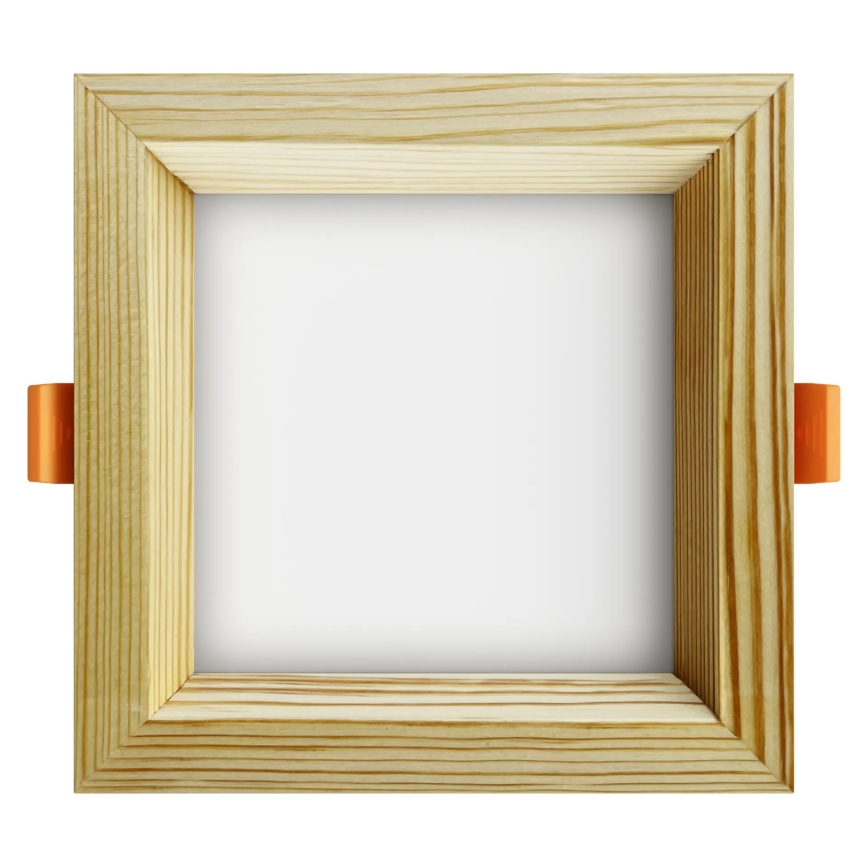 APLED - LED upotettava valo SQUARE WOODLINE LED/6W/230V 4000K 12x12 cm mänty massiivipuu