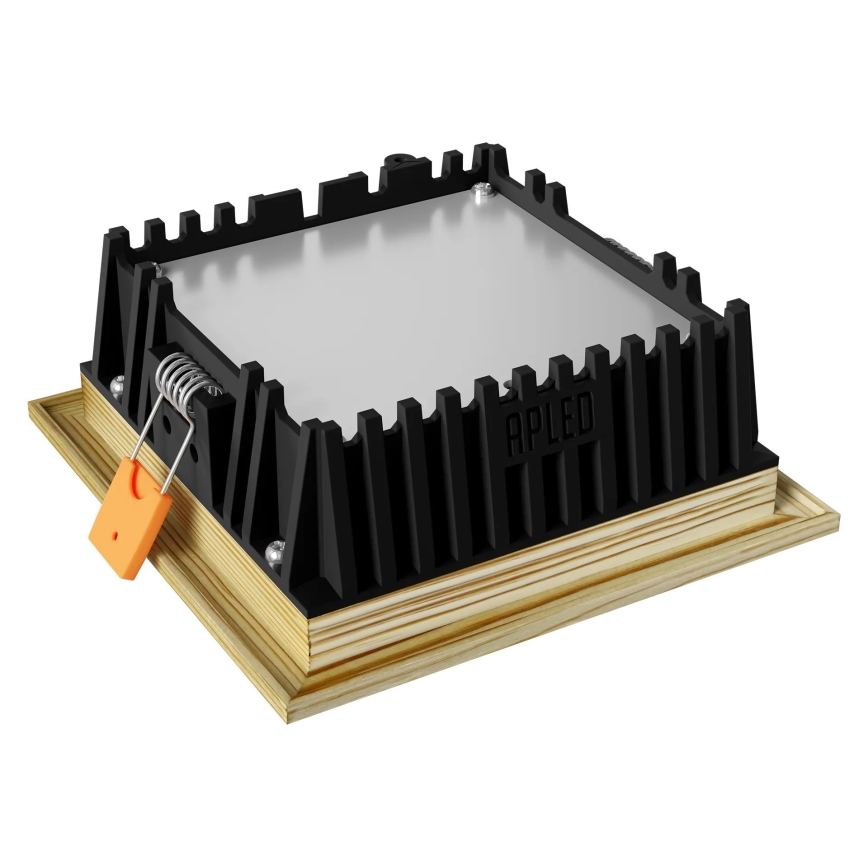 APLED - LED upotettava valo SQUARE WOODLINE LED/6W/230V 4000K 12x12 cm mänty massiivipuu