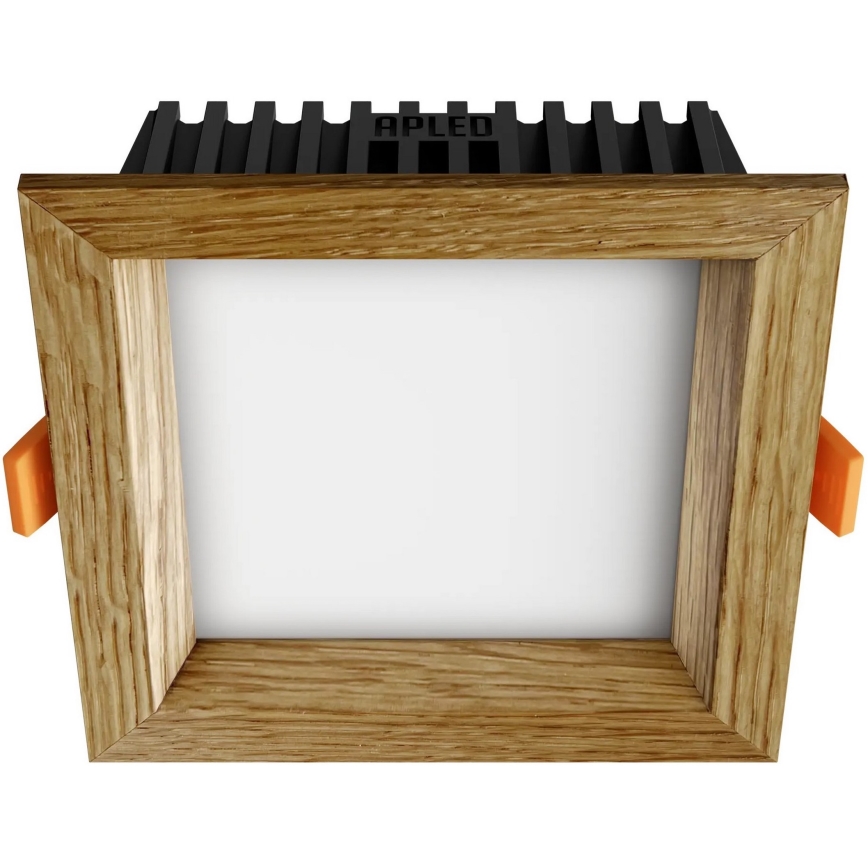 APLED - LED upotettava valo SQUARE WOODLINE LED/6W/230V 4000K 12x12 cm tammi massiivipuu