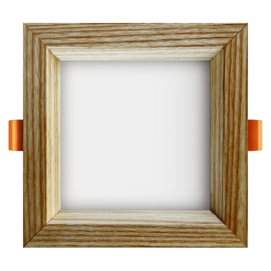 APLED - LED upotettava valo SQUARE WOODLINE LED/6W/230V 4000K 12x12 cm tuhka massiivipuu
