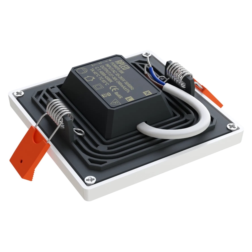 APLED - LED upotettava valo SQUARE SLIM LED/8W/230V 9x9 cm valkoinen