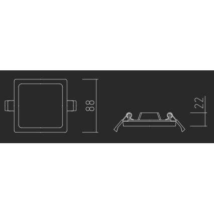 APLED - LED upotettava valo SQUARE SLIM LED/8W/230V 9x9 cm valkoinen
