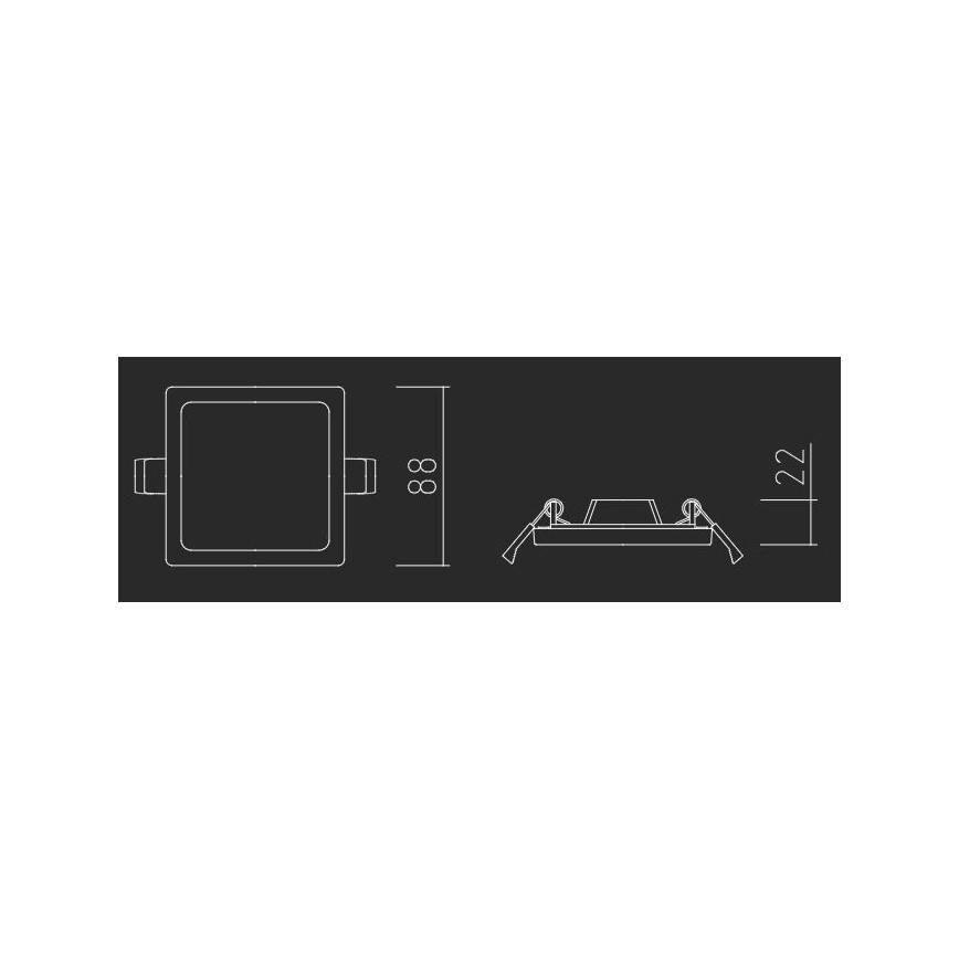 APLED - LED upotettava valo SQUARE SLIM LED/8W/230V 9x9 cm valkoinen