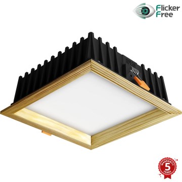 APLED - LED upotettava valo SQUARE WOODLINE LED/12W/230V 3000K 17x17 cm mänty massiivipuu