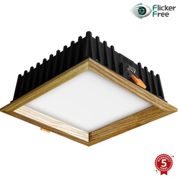 APLED - LED upotettava valo SQUARE WOODLINE LED/12W/230V 4000K 17x17 cm tuhka massiivipuu