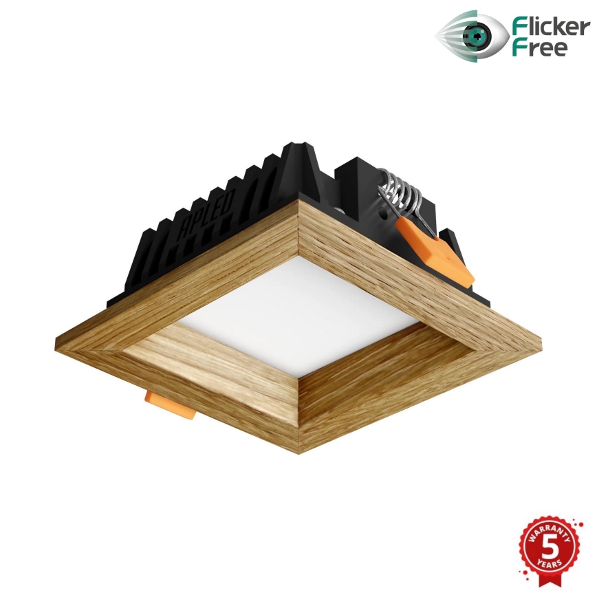 APLED - LED upotettava valo SQUARE WOODLINE LED/3W/230V 4000K 9x9 cm tammi massiivipuu