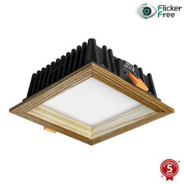 APLED - LED upotettava valo SQUARE WOODLINE LED/6W/230V 3000K 12x12 cm tuhka massiivipuu