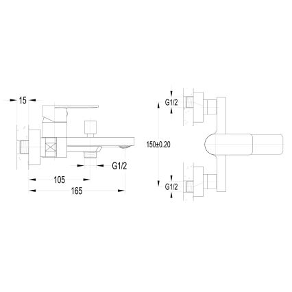 Aqualine - Ammehana DAPHNE kiiltävä kromi