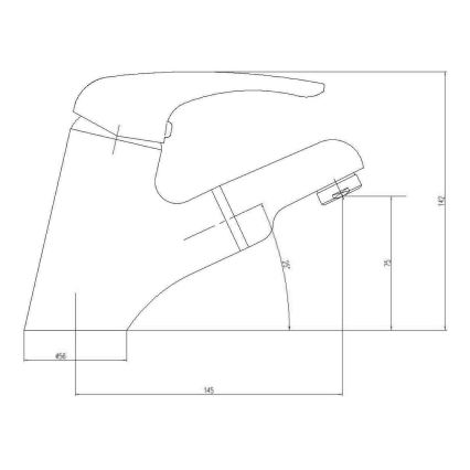 Aqualine - KASIOPEA lavuaarihana 14,2 cm kiiltävä kromi
