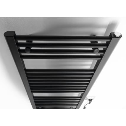 Aqualine - Kylpyhuoneen sähkö jäähdytin DIRECT-E 300W/230V 96 cm matta musta suora