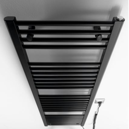 Aqualine - Kylpyhuoneen sähkö jäähdytin DIRECT-E 400W/230V 132 cm matta musta suora