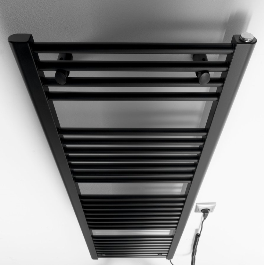 Aqualine - Kylpyhuoneen sähkö jäähdytin DIRECT-E 400W/230V 132 cm matta musta suora