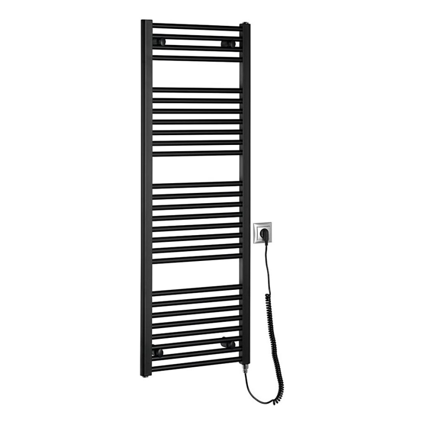 Aqualine - Kylpyhuoneen sähkö jäähdytin DIRECT-E 400W/230V 132 cm matta musta suora