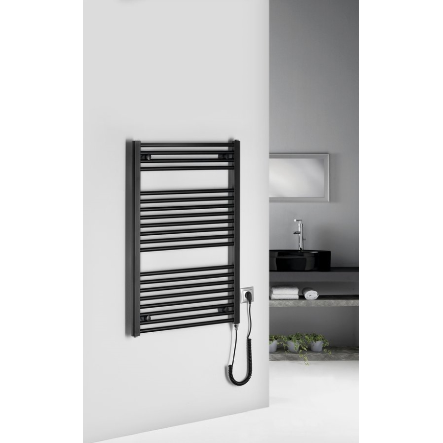 Aqualine - Kylpyhuoneen sähkö jäähdytin DIRECT-E 400W/230V 96 cm matta musta suora