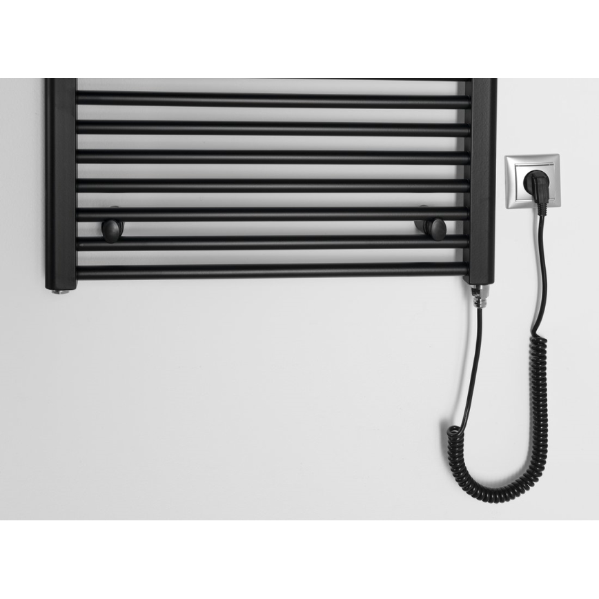 Aqualine - Kylpyhuoneen sähkö jäähdytin DIRECT-E 400W/230V 96 cm matta musta suora