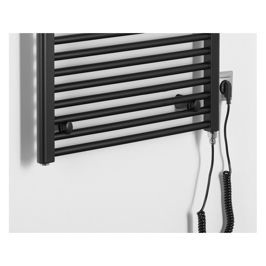 Aqualine - Kylpyhuoneen sähkö jäähdytin DIRECT-E 600W/230V 132 cm matta musta suora