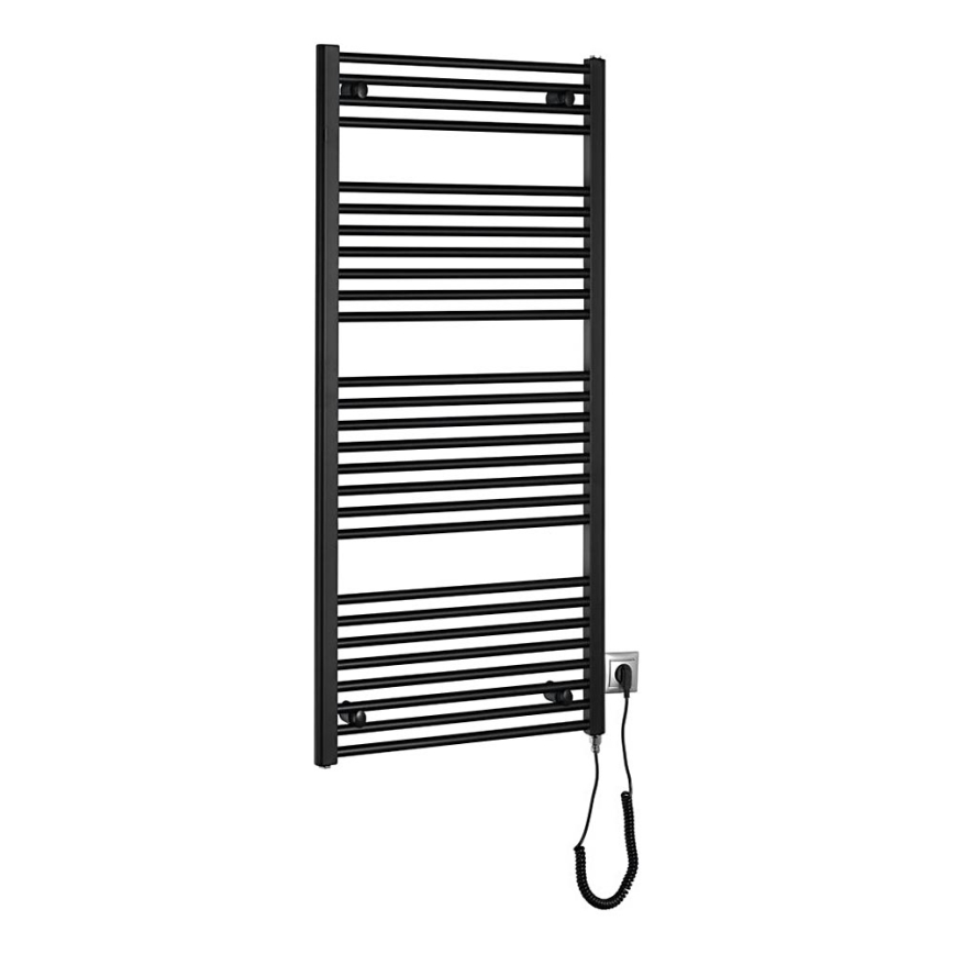 Aqualine - Kylpyhuoneen sähkö jäähdytin DIRECT-E 600W/230V 132 cm matta musta suora