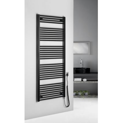 Aqualine - Kylpyhuoneen sähkö jäähdytin DIRECT-E 800W/230V 168 cm matta musta suora