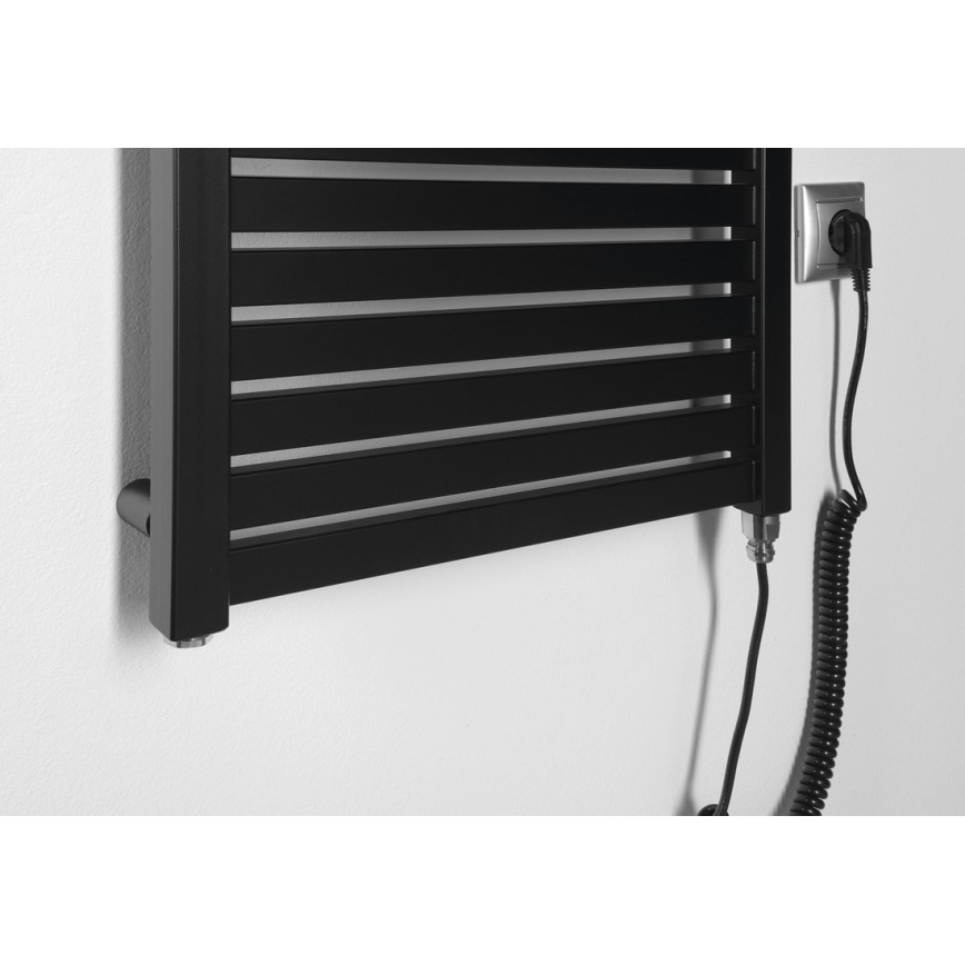 Aqualine - Kylpyhuoneen sähkö jäähdytin TONDI-E 300W/230V 97 cm matta musta suora