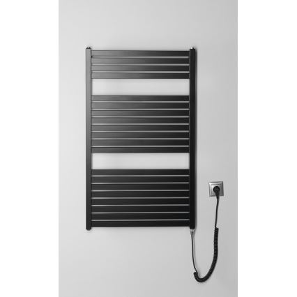 Aqualine - Kylpyhuoneen sähkö jäähdytin TONDI-E 400W/230V 97 cm matta musta suora