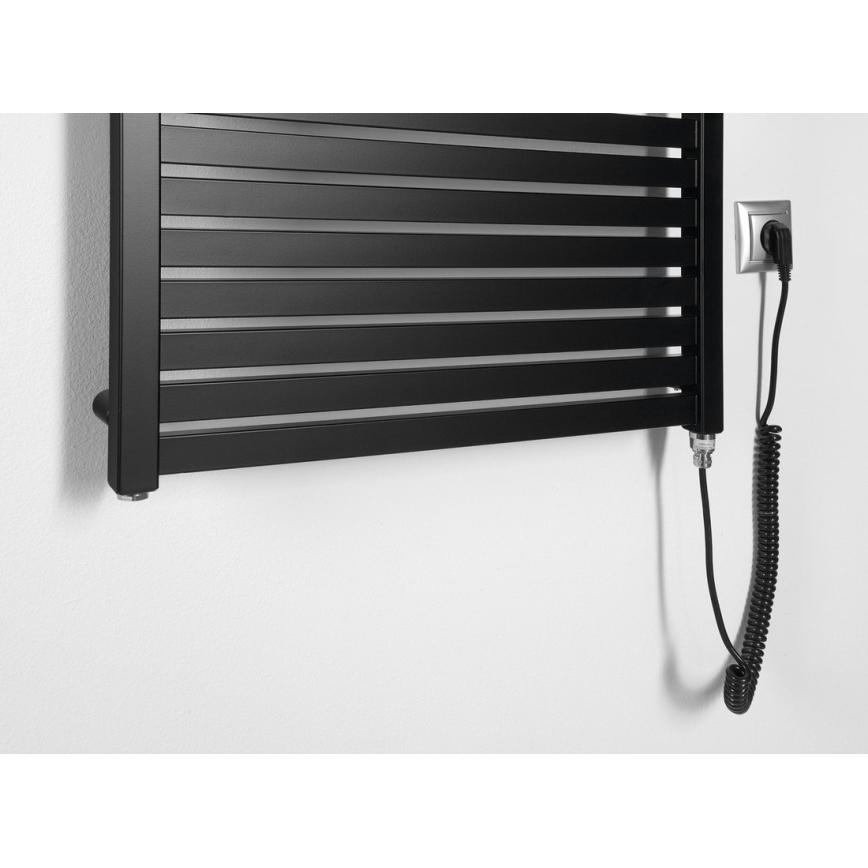 Aqualine - Kylpyhuoneen sähkö jäähdytin TONDI-E 400W/230V 97 cm matta musta suora