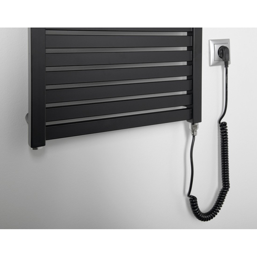 Aqualine - Kylpyhuoneen sähkö jäähdytin TONDI-E 500W/230V 133 cm matta musta suora