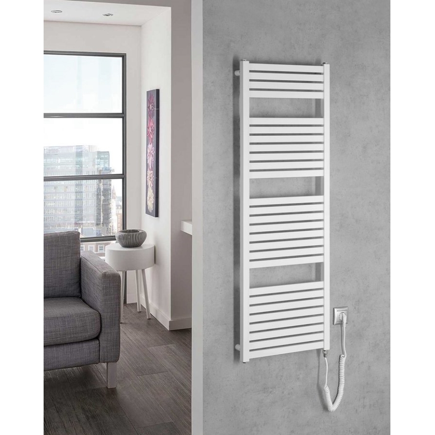 Aqualine - Kylpyhuoneen sähkö jäähdytin TONDI-E 500W/230V 133 cm valkoinen suora