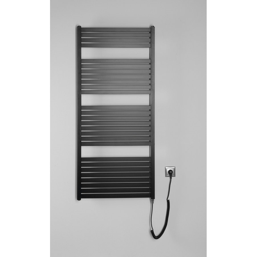 Aqualine - Kylpyhuoneen sähkö jäähdytin TONDI-E 600W/230V 133 cm matta musta suora