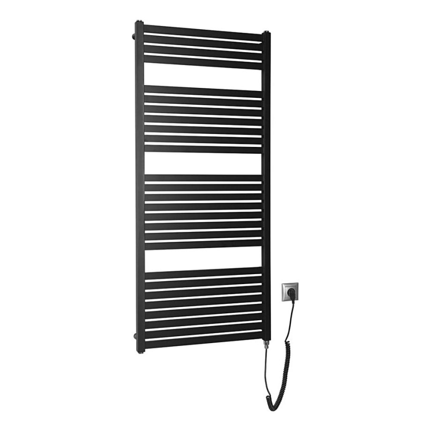Aqualine - Kylpyhuoneen sähkö jäähdytin TONDI-E 600W/230V 133 cm matta musta suora
