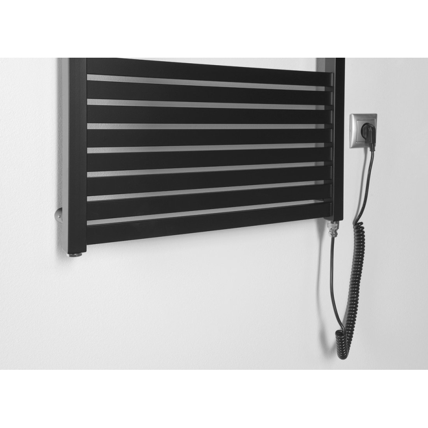 Aqualine - Kylpyhuoneen sähkö jäähdytin TONDI-E 600W/230V 169 cm matta musta suora