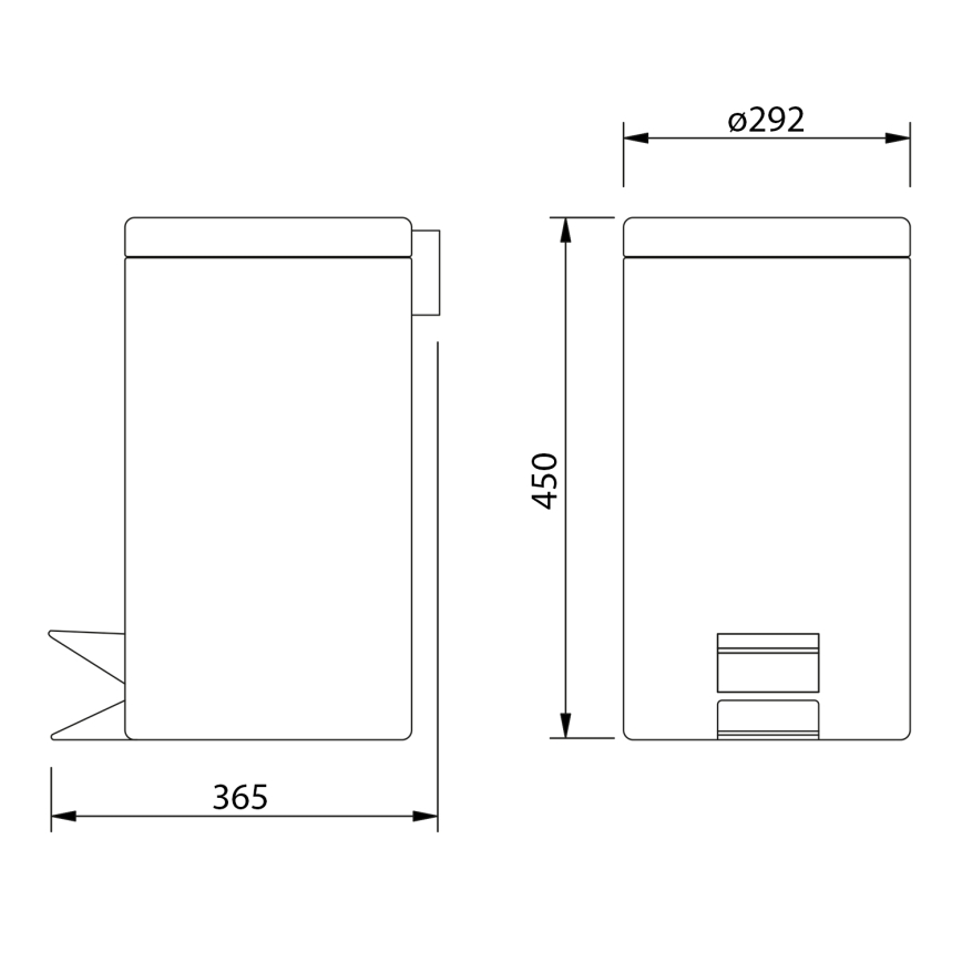 Aqualine - Roska-astia SIMPLE LINE 20 l kiillotettu ruostumaton