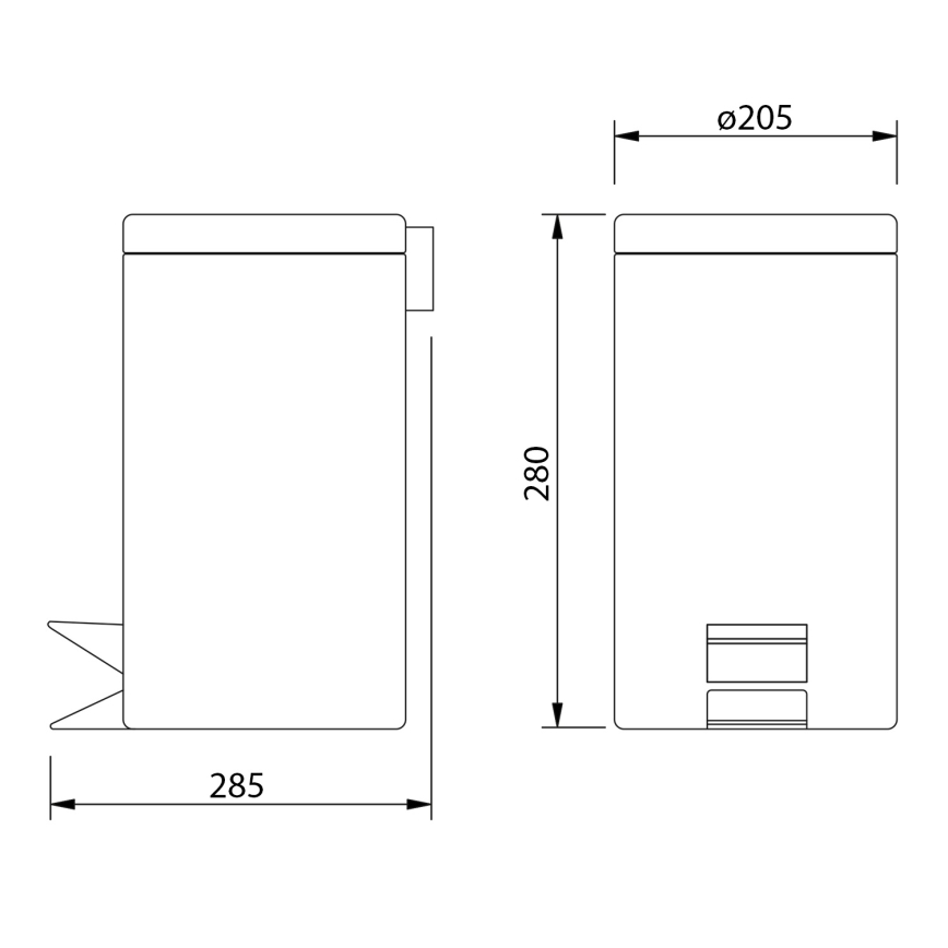 Aqualine - Roska-astia SIMPLE LINE 5 l kiillotettu ruostumaton