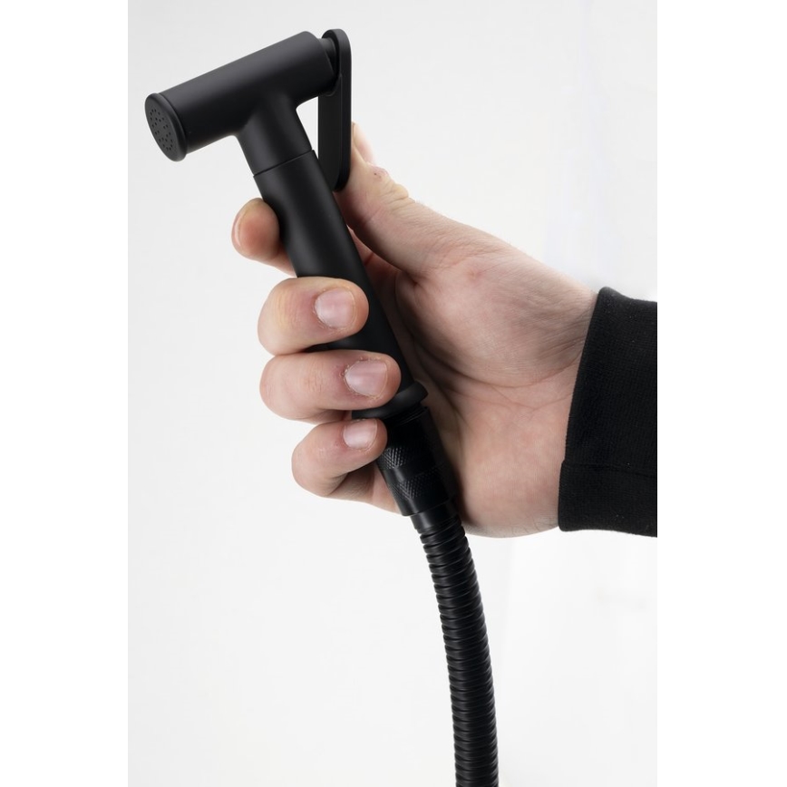 Aqualine - Suihkulla varustettu bideehana piiloasennukseen matta musta