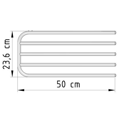 Aqualine - Towel kisko kohteelle heating element 50 cm valkoinen