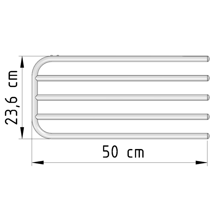 Aqualine - Towel kisko kohteelle heating element 50 cm valkoinen