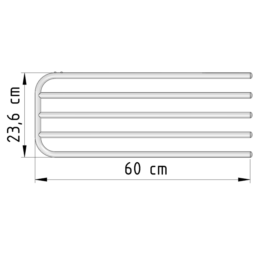 Aqualine - Towel kisko kohteelle heating element 60 cm valkoinen