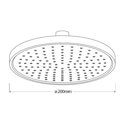 Aqualine - Yläsuihku halkaisija 20 cm matta musta