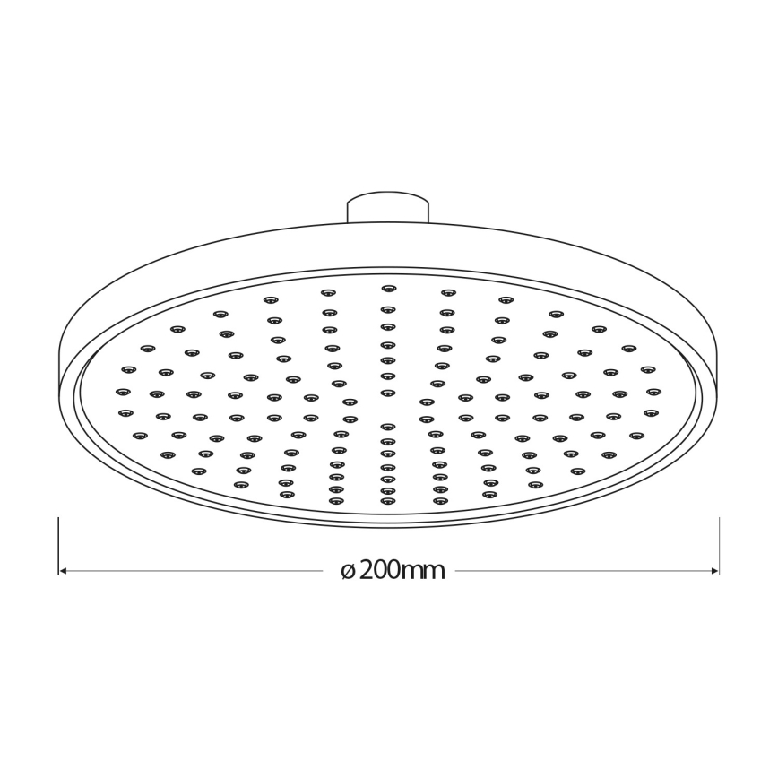 Aqualine - Yläsuihku halkaisija 20 cm matta musta