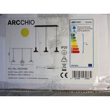 Arcchio - Kattokruunu johdossa JAIKA 3xE27/60W/230V