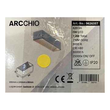Arcchio - LED Seinävalo KARAM LED/6W/230V