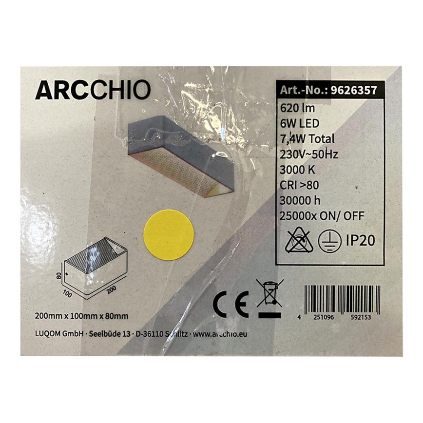 Arcchio - LED Seinävalo KARAM LED/6W/230V