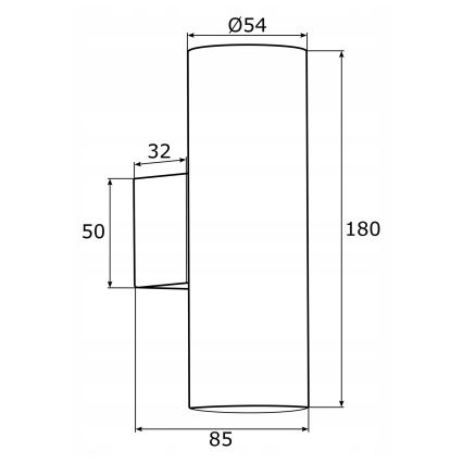 Argon 0913 - Seinävalaisin MITOS 2xGU10/5W/230V messinki