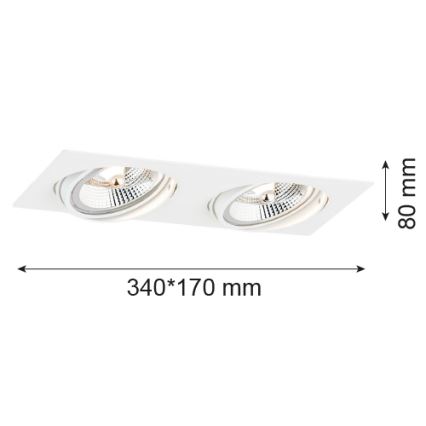 Argon 1046 - Upotettava valo OLIMP 2xGU10-AR111/12W/230V valkoinen