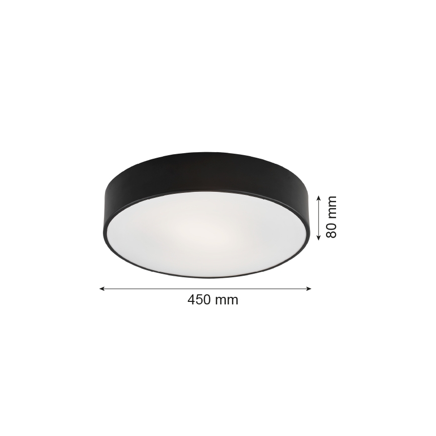 Argon 1186 - Kattovalo DARLING 3xE27/15W/230V d. 45 cm musta