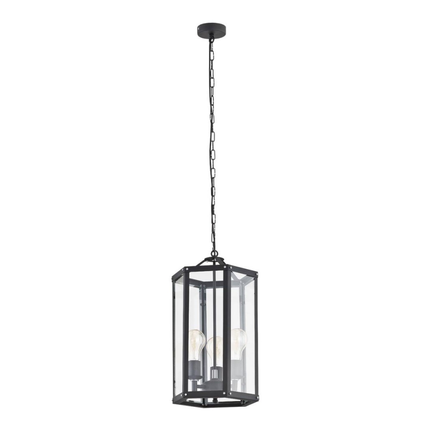 Argon 1253 - Kattokruunu ketjussa BODRUM 3xE27/15W/230V musta