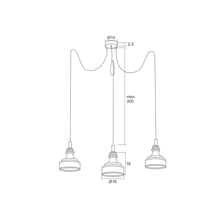Argon 1354 - LED-kattokruunu narussa TULUZA 3xLED/5W/230V