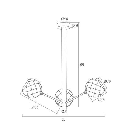 Argon 1358 - LED-riipuskattokruunu BELLUNO 3xLED/5W/230V