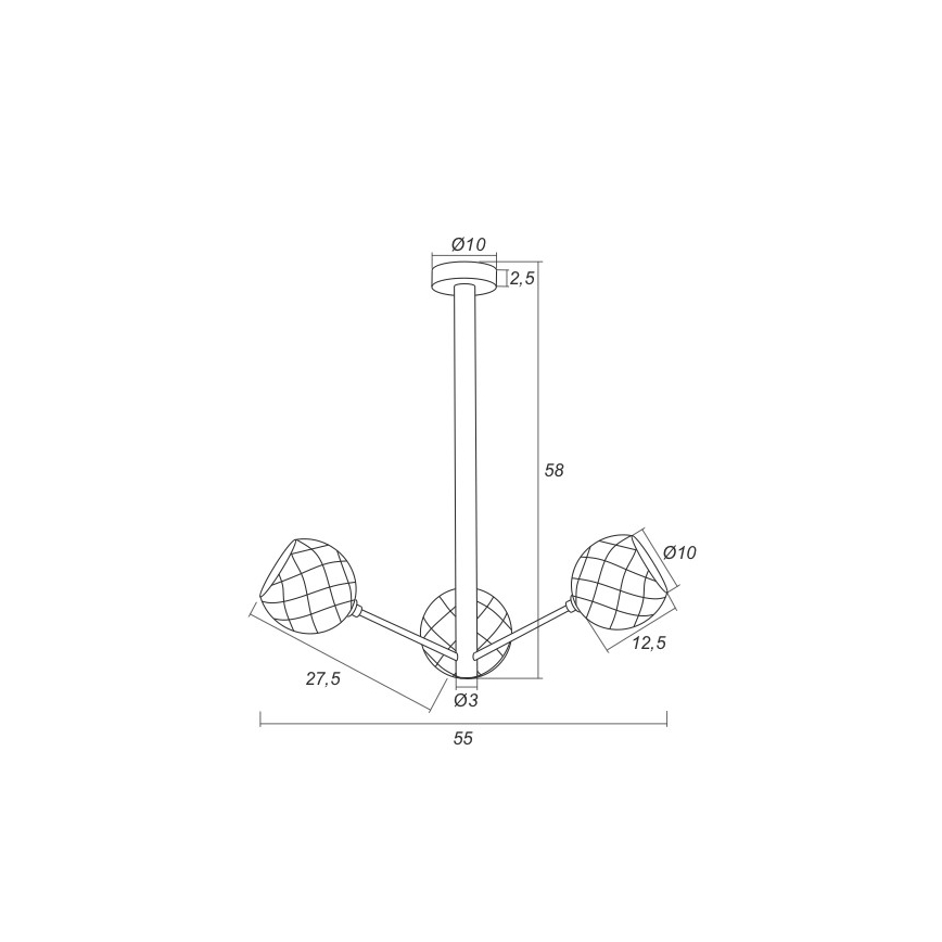 Argon 1358 - LED-riipuskattokruunu BELLUNO 3xLED/5W/230V