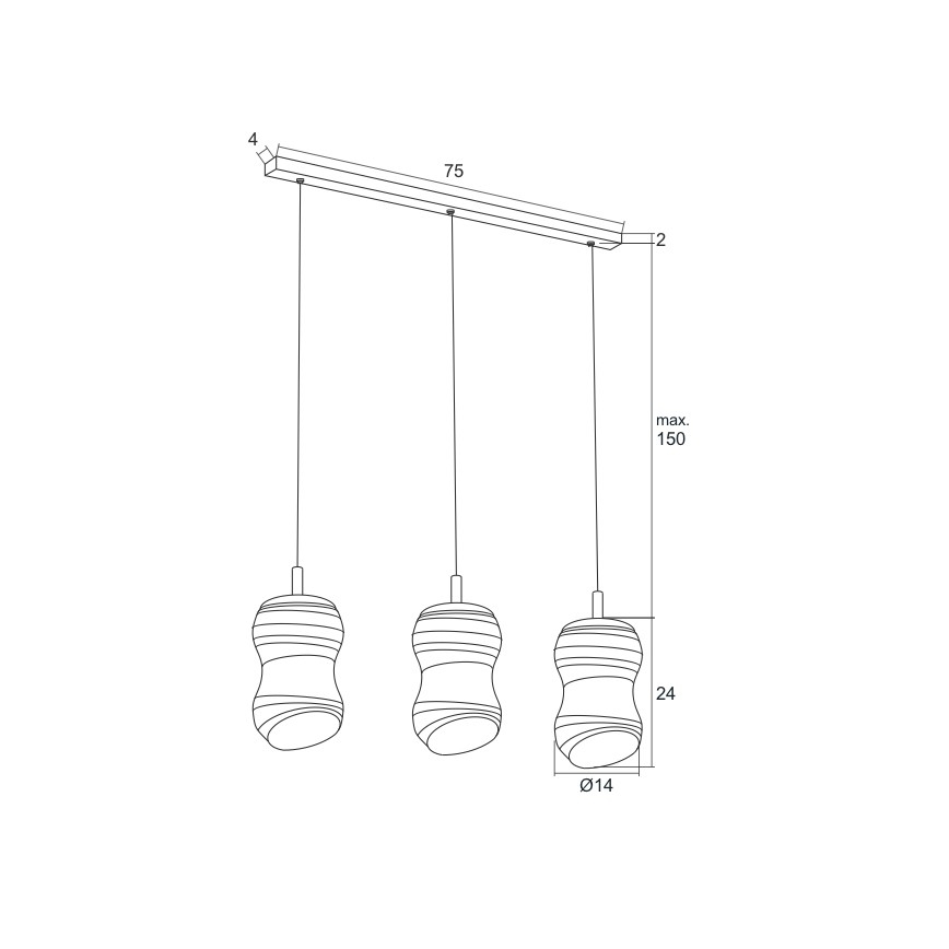 Argon 1366 - LED-kattokruunu narussa COMO 3xLED/5W/230V